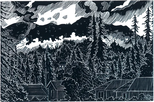 Winter Rain, Mill Valley (Mt. Tamalpais from Forrest St.) — Tom